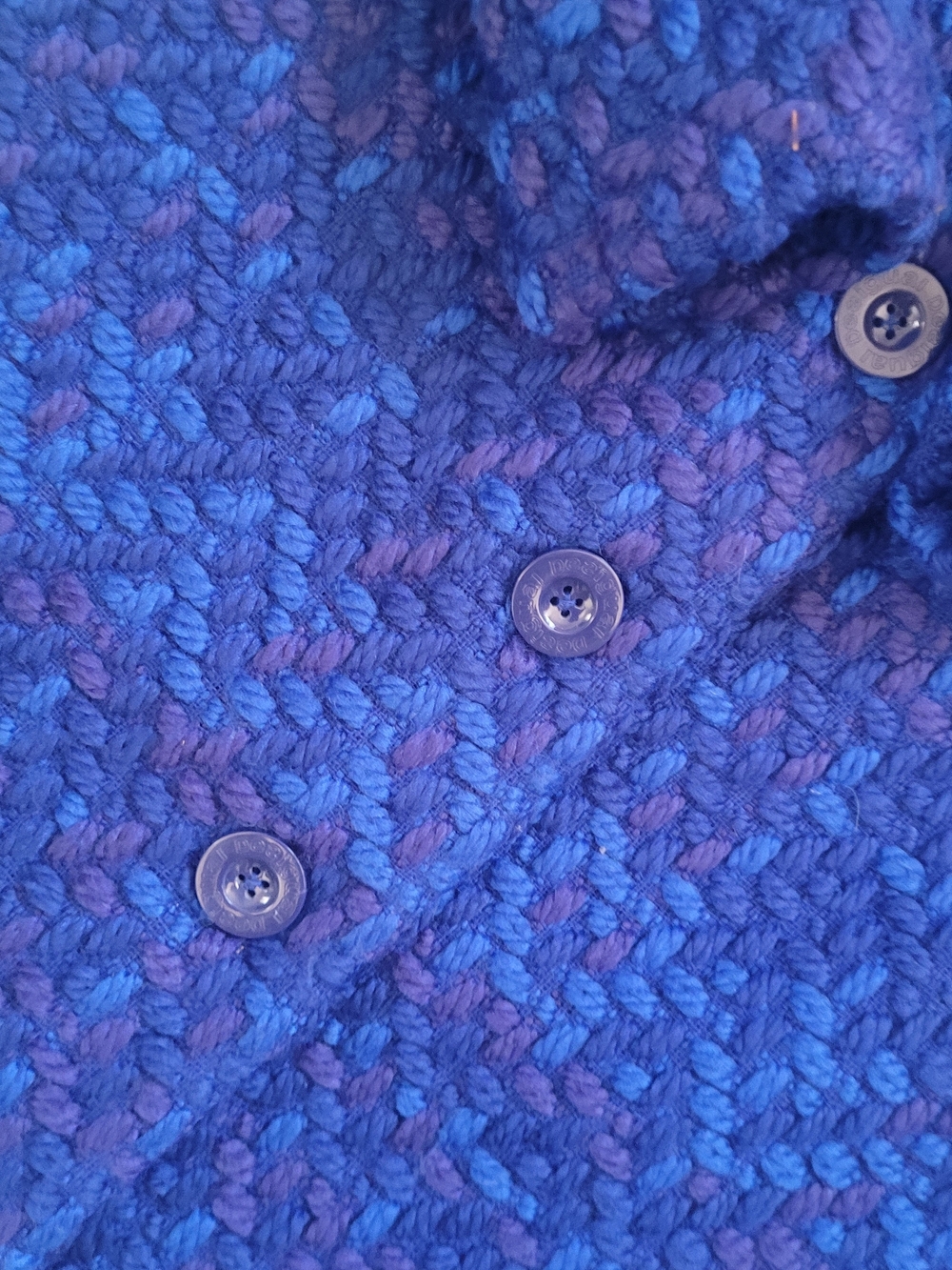 Desigual Women's Blue Textured Button-Front Coat - Picture 15 of 15